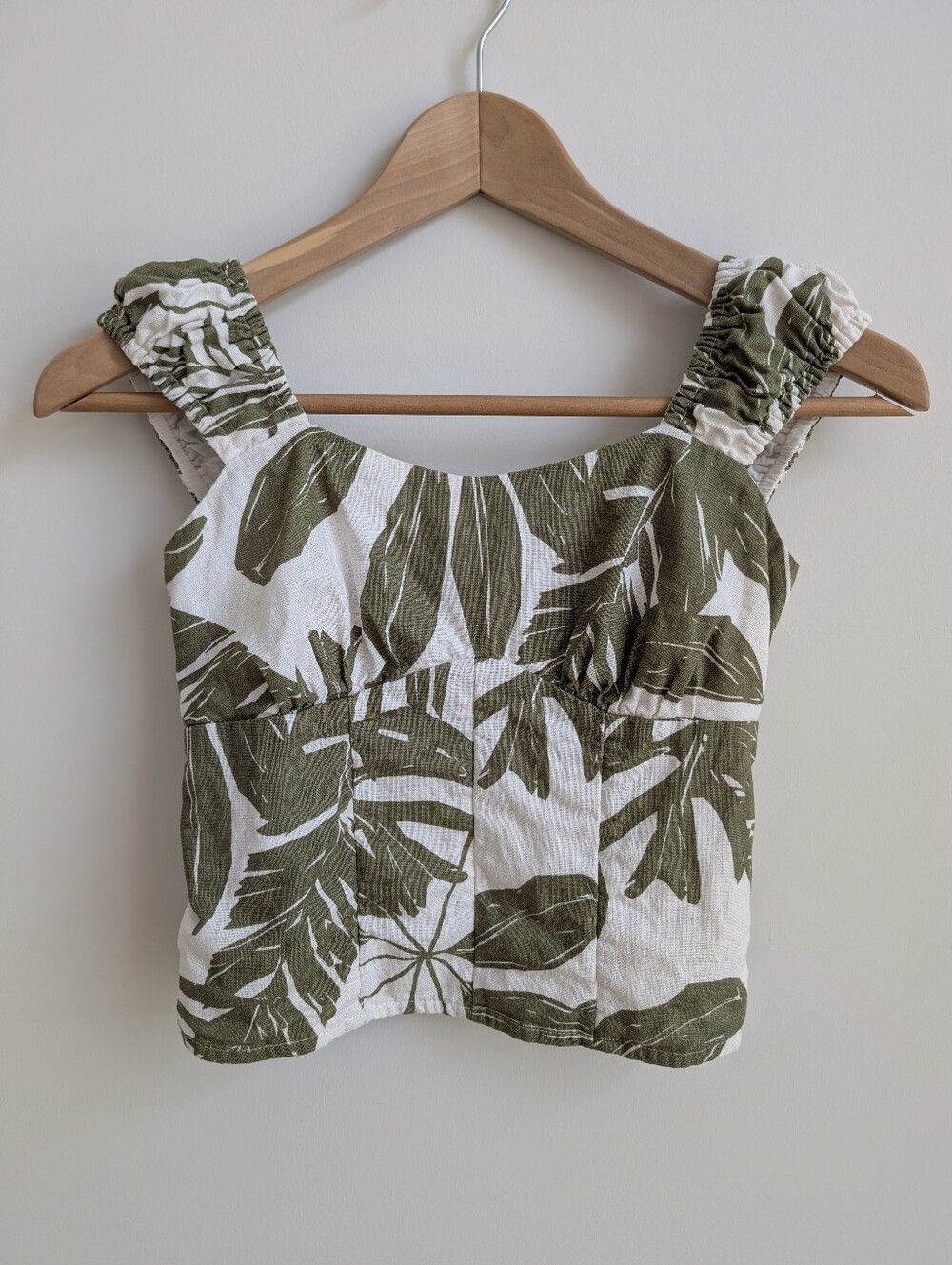 4/$20 Abercrombie & Fitch XXS Linen Cotton Smocked Cropped Sleeveless Top Blouse